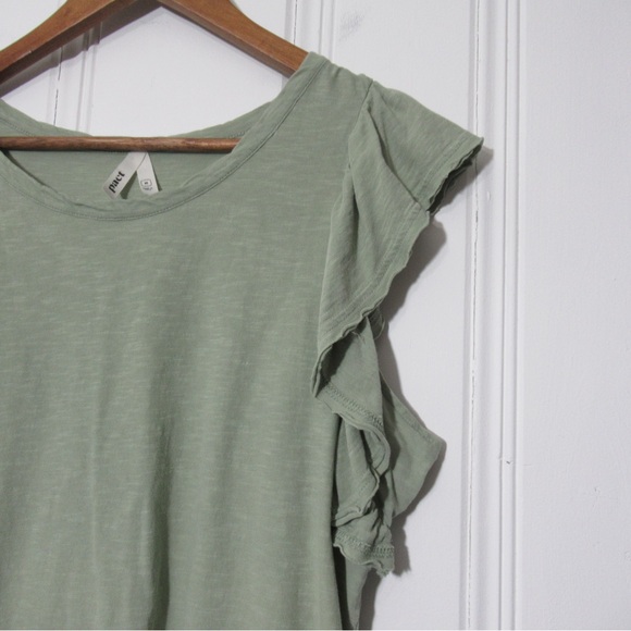 Pact Short Sleeve Ruffle Top - Sage Size Medium - Picture 3 of 10